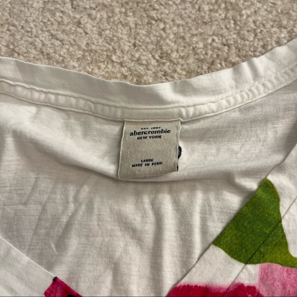 abercrombie Kids Floral V-neck Shirt Youth Large L High Low Cotton - Picture 3 of 6